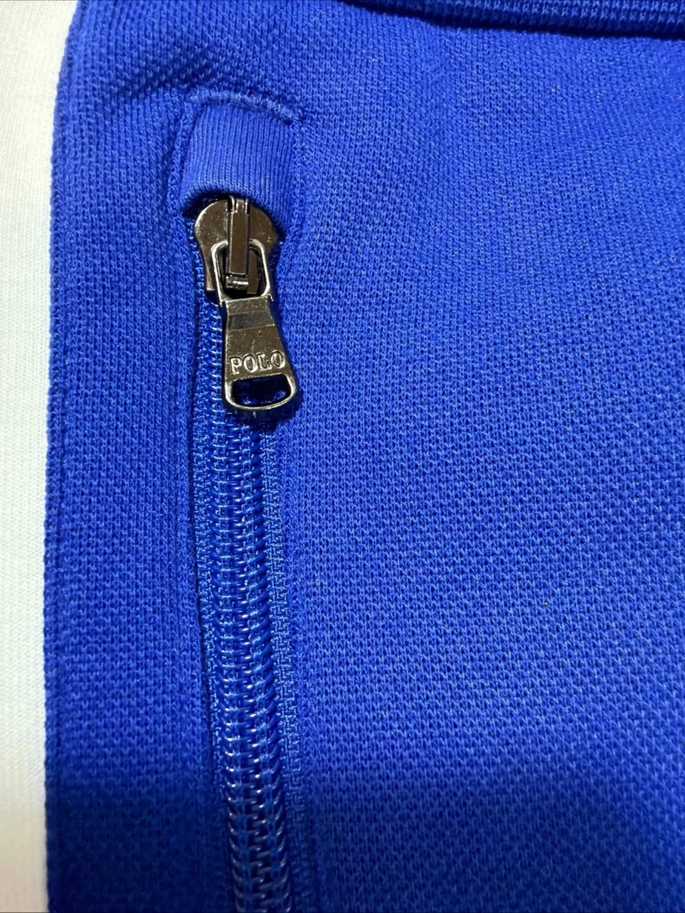 Polo by Ralph Lauren Men's Blue Track Pants with White Side Stripes